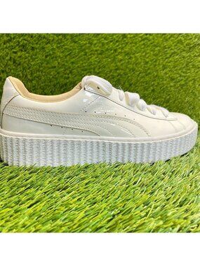 Puma White Platform Sneakers with Cream Lining